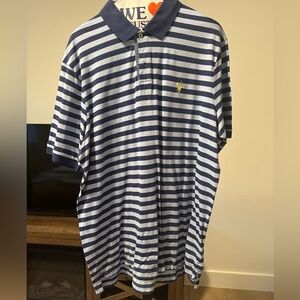 Ralph Lauren Men's Polo Shirt - Blue and White Stripes